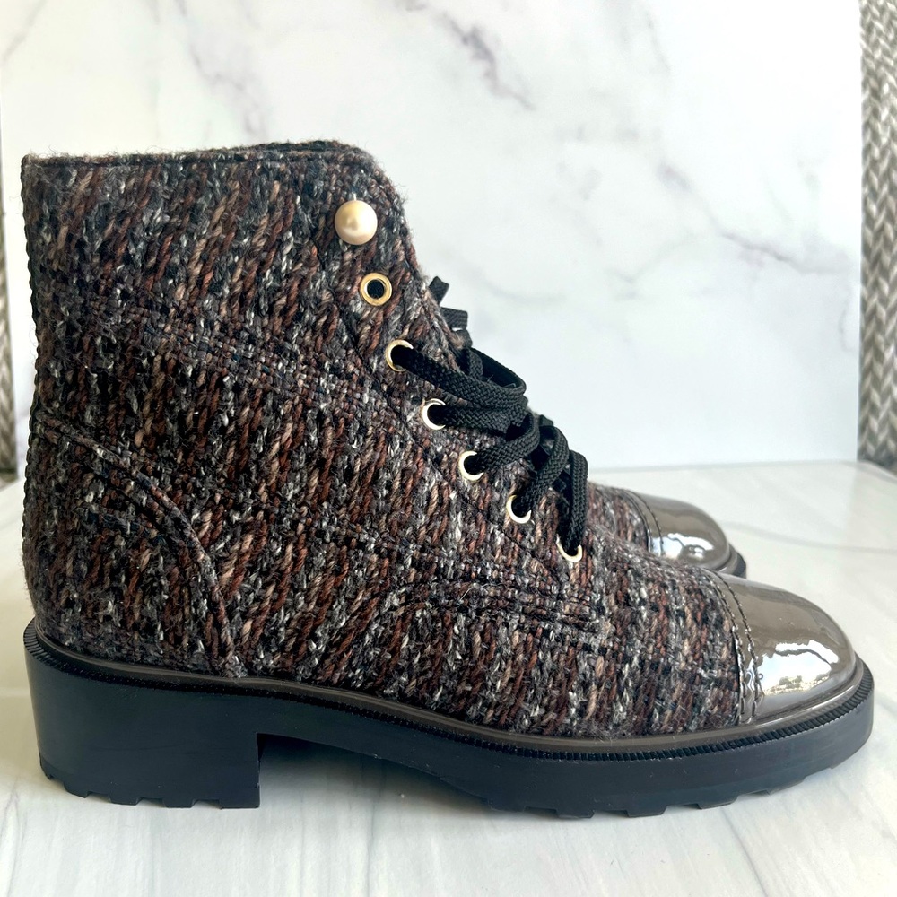 Chanel Tween Ankle Combat Boots